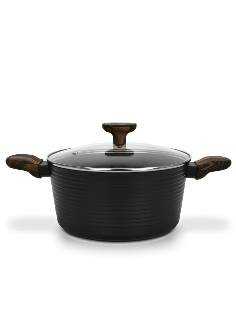 Fissman Stockpot 20cm/2.6LTR Stockpot Cuisine 20x10cm/2.6 Ltr With Glass Lid (Aluminium With Non-Stick Coating)  | Best Price UAE